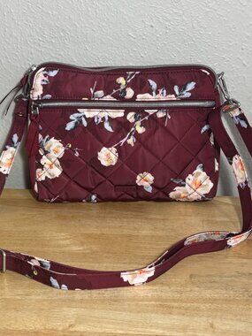 Vera Bradley Triple Compartment Crossbody Perf. Twill Blooms & Branches NWT
